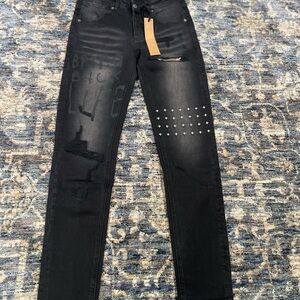 Ksubi Black Skinny Men's Jeans with Unique Detailing